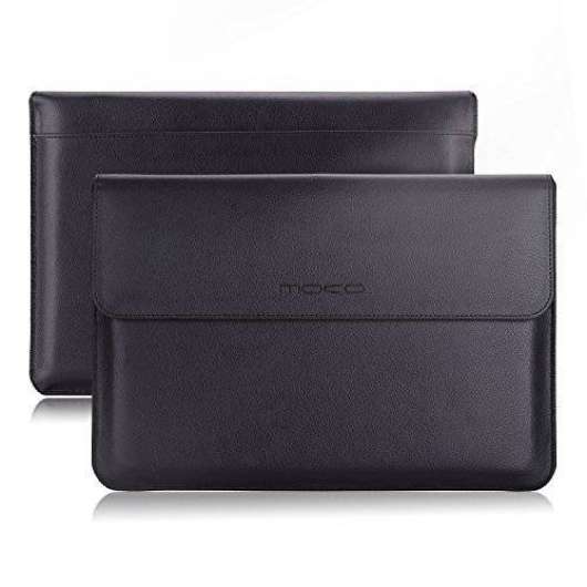 Moko Surface Pro 4 Leather Sleeve Bag, 12,3", PU-läder - Svart
