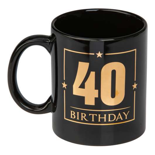 Mugg Svart 40 Birthday