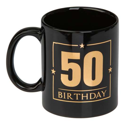 Mugg Svart 50 Birthday