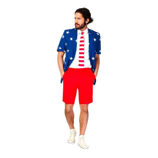 OppoSuits Stars & Stripes Shorts Kostym - 46