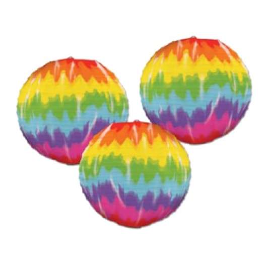 Papperslyktor Tie Dyed - 3-pack