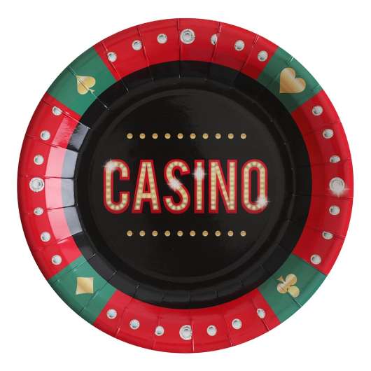 Papperstallrikar Casino - 10-pack