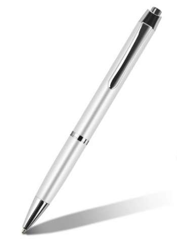 Penna med ljudinspelning & mikrofon, spionpenna, V10PRO Silver, 16 GB, 192 timmars ljudlagring