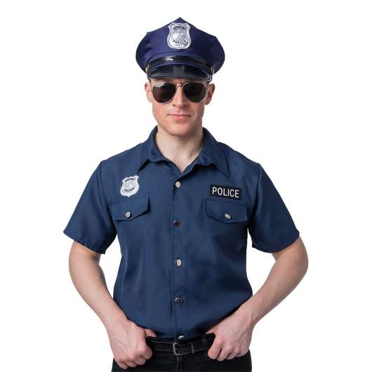 Polisskjorta Marinblå - X-Large