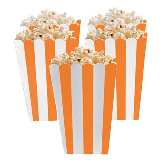 Popcornbägare Orange Randiga - 5-pack