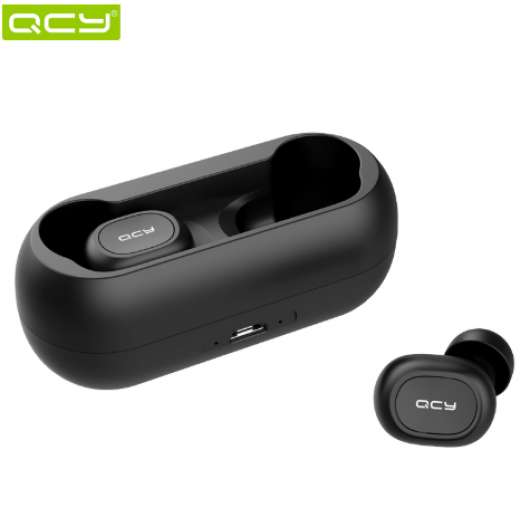 QCY qs1 TWS 5.0 Bluetooth hörlurar, 3D stereo, Trådlös, Dual mic
