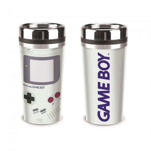 Resemugg / kaffemugg med lock, Game Boy-tryck
