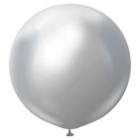 Silvriga Gigantiska Chrome Latexballonger 2-pack