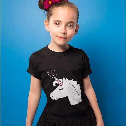 Självlysande Enhörning T-shirt Barn (X-Small (3-4 år))
