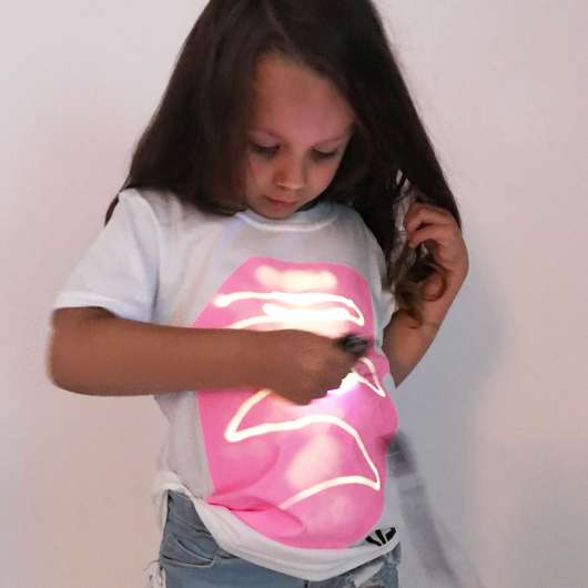 Självlysande T-shirt Barn Rosa och Vit