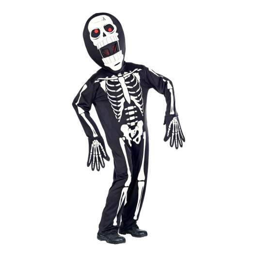 Skelett med Överdimensionerat Huvud Maskeraddräkt - Medium/Large