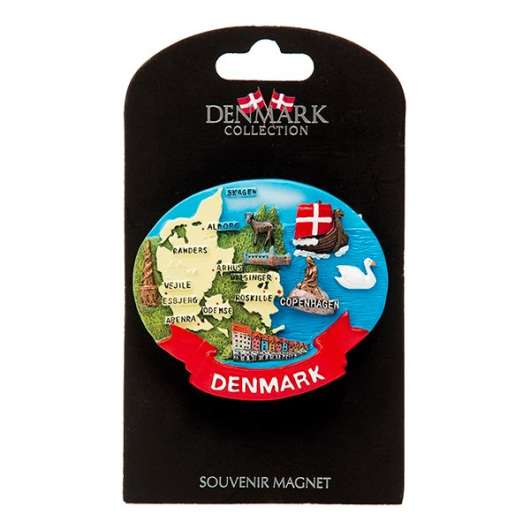 Souvenir Denmark Karta Magnet