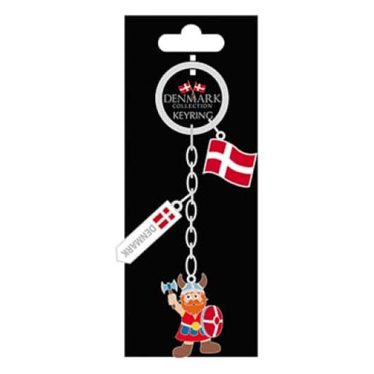 Souvenir Denmark Nyckelring Viking/Flagga