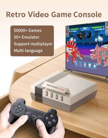 Spelkonsol RetroCube, NES, SNES, N64, PS, GBA, 33000 inbyggda spel, trådlösa spelkontroller