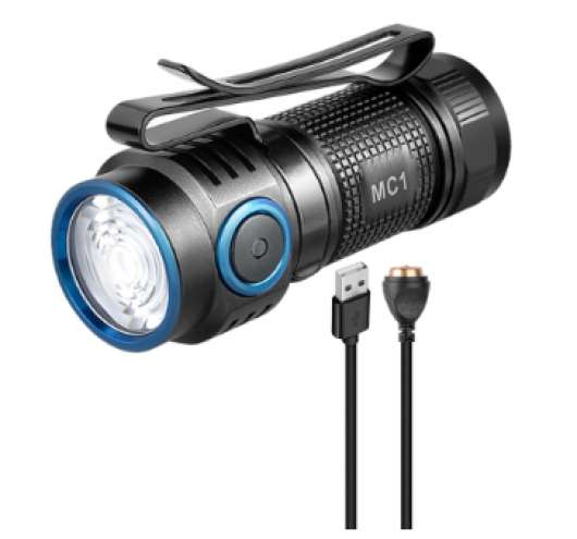 Superstark Mini-Ficklampa, MC1 , LED, IP67, 1000 Lumen, Vattentät IPX8