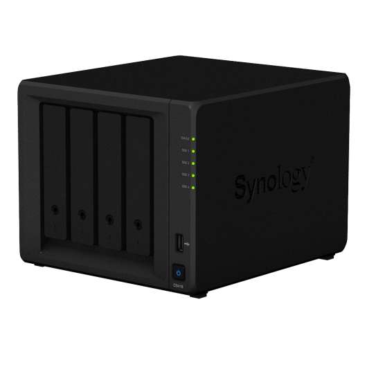 Synology DiskStation DS418, 4x 3,5",Dual Core 1.4 Ghz, 1GB DDR4, svart