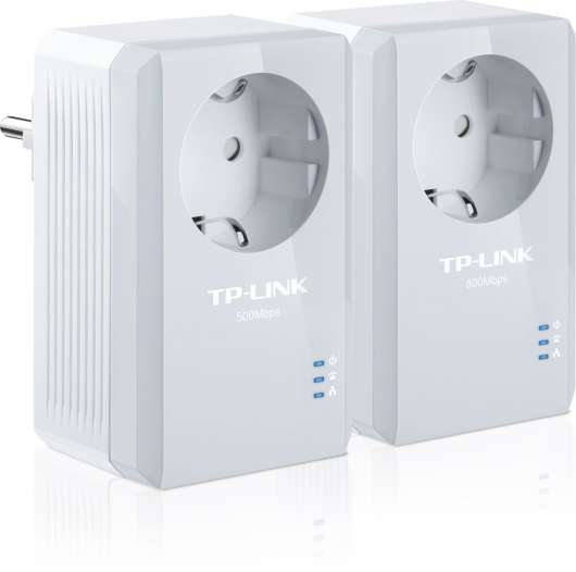 TP-Link Powerline 500Mbps, Ethernet Adapter Kit, 2 enheter, vit