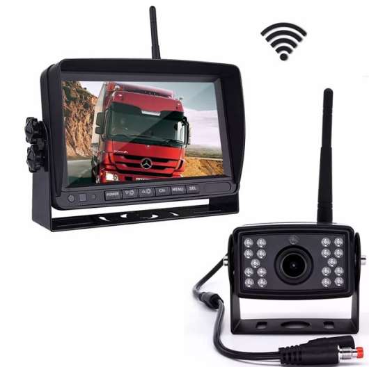 Trådlös backkamera för bil, lastbil & släp, HD, 100m digital signal, 10m IR, extra lång räckvidd