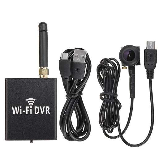 Trådlös Wifi Spionkamera, 1080p full hd, mikrofon, vidvinkellins, MicroSD DVR lagring