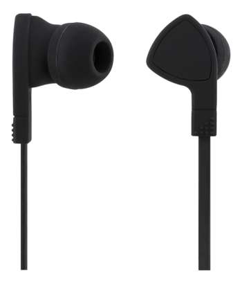 Trasselfri In-ear headset, 3,5mm, mediaknapp, 1,2m - Svart