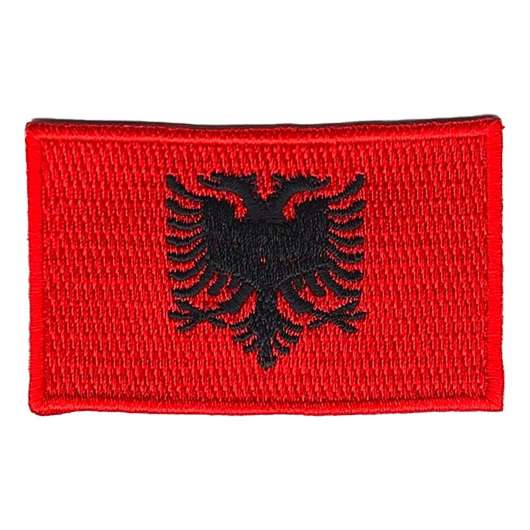 Tygmärke Flagga Albanien