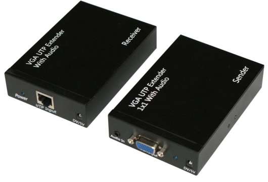 VGA och ljud-förlängare över Ethernet-kabel