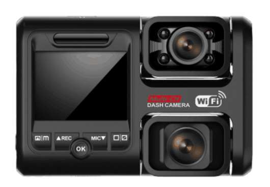 Wifi Bilkamera PRO 4K UHD, Dubbla kameror, GPS, Parkeringsövervakning, rörelseaktiverad inspelning, WDR, Sony