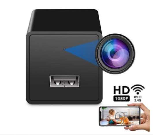 WIFI USB Väggladdare med Spionkamera, Full HD 1080p, rörelseaktivering, dygnet runt inspelning